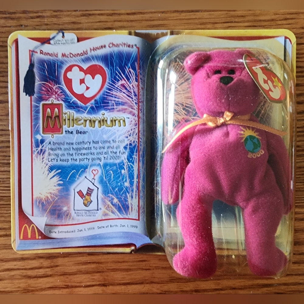 McDonald's 2000 Ty Teenie Beanie Baby MILLENNIUM the Bear
